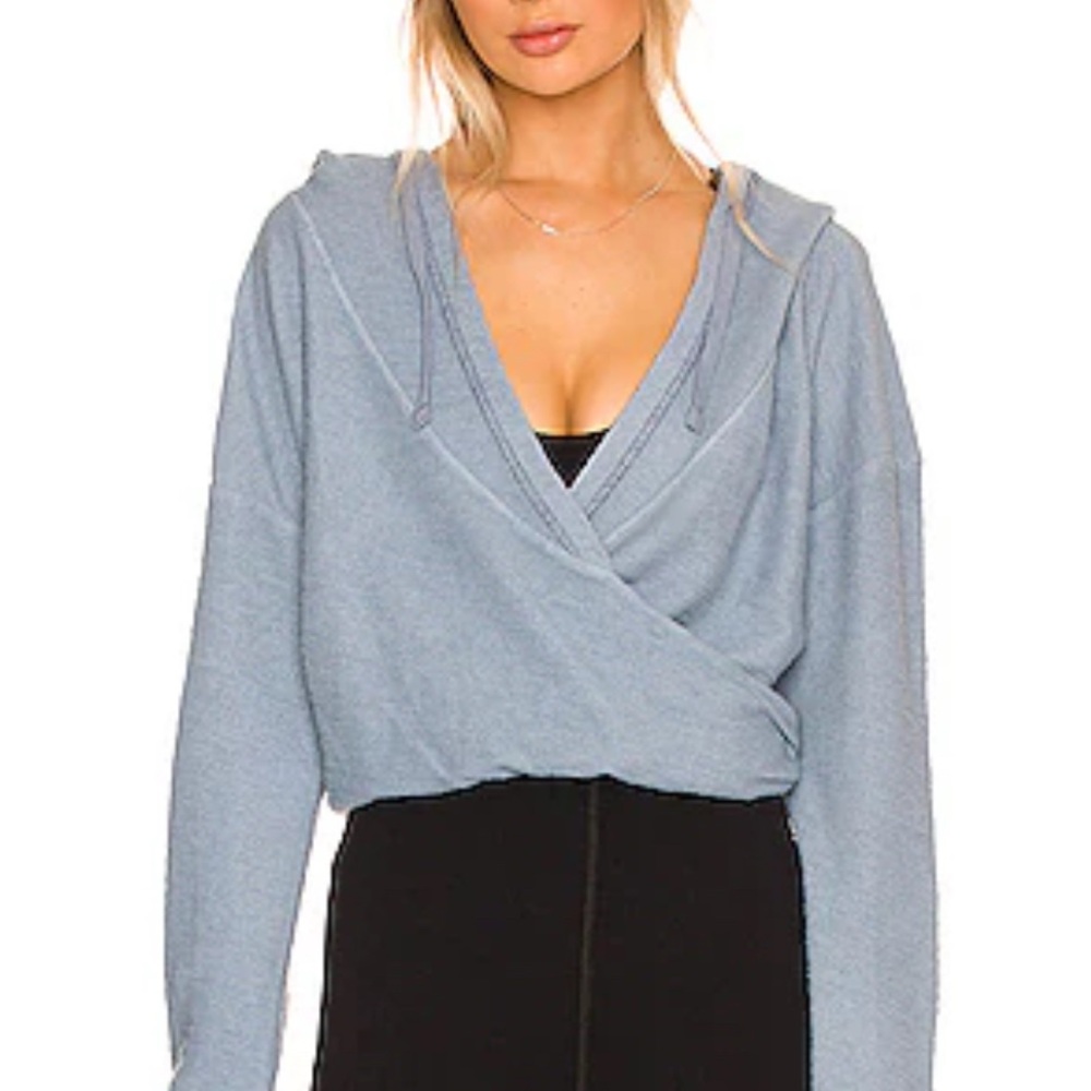 X FP Movement Criss Crossed Sweat in Denim Grey